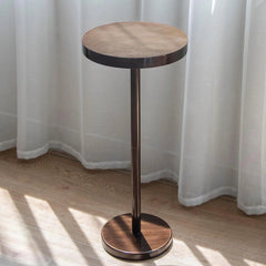 Pedestal Side Table,Beverage Table,Small Round Side Table,Martini Table, Brown 07FC0E-D4 - KOEEK