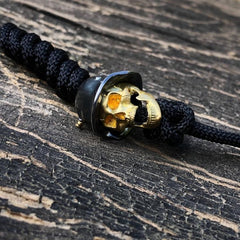 925 Sterling Silver Brass Soldier Skull Knife Lanyard Bead Paracord Pendant EDC 07FC0E-D4 - KOEEK