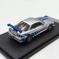 1:64 Nissan Skyline GT-R R34 JDM Racing Car Diecast Vehicle Collectible Figure 07FC0E-D4 - KOEEK