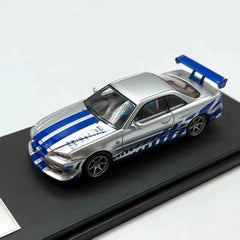 1:64 Nissan Skyline GT-R R34 JDM Racing Car Diecast Vehicle Collectible Figure 07FC0E-D4 - KOEEK
