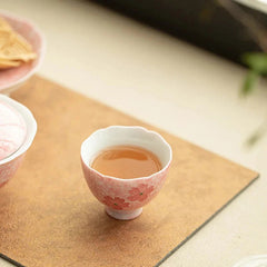 50ml Exquisite Hand-painted Cherry Blossom Teacup Ceramic Tea Set Master Cup 07FC0E-D4 - KOEEK