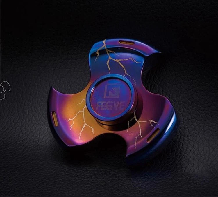FEGVE Tri Fidget Hand Spinner Triangle Titanium Alloy Finger focus Toy EDC 07FC0E-D4 - KOEEK