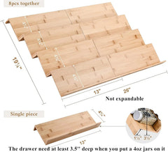 Bamboo Spice Rack Tray - Spice Drawer Organizer for Kitchen Cabinets Storage 07FC0E-D4 - KOEEK