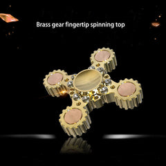 EDC Gear Brass Gyroscope Toy Fingertips Spinning Top Gearwheel DIY Gyro Toy Gift 07FC0E-D4 - KOEEK