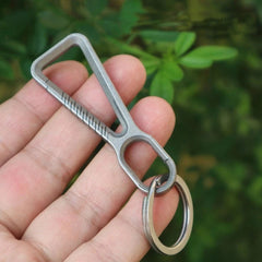 EDC Titanium Alloy Lightweight Key chain Carabiner Hang Buckle with Key Ring 07FC0E-D4 - KOEEK