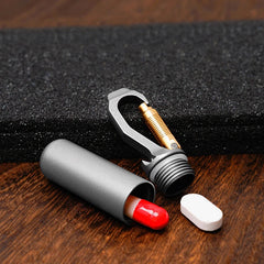 EDC Titanium Keychain Waterproof Storage Pill Case Bottle Opener Outdoor EDC Box 07FC0E-D4 - KOEEK