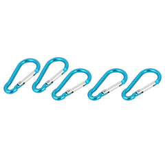 Hiking Aluminum Bottle Key Holder Carabiner Hooks Teal 4cm Long 5PCS 07FC0E-D4 - KOEEK
