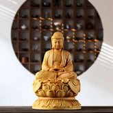 9cm Japan Buddha Statue Shakyamuni Wood Sculpture Buddha Dharma Solid Buddhism 07FC0E-D4 - KOEEK