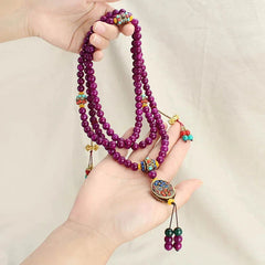 Exquisite Retro Nepal Luck Stone Long Necklace Tassel Crossbody Chain Bracelet 07FC0E-D4 - KOEEK