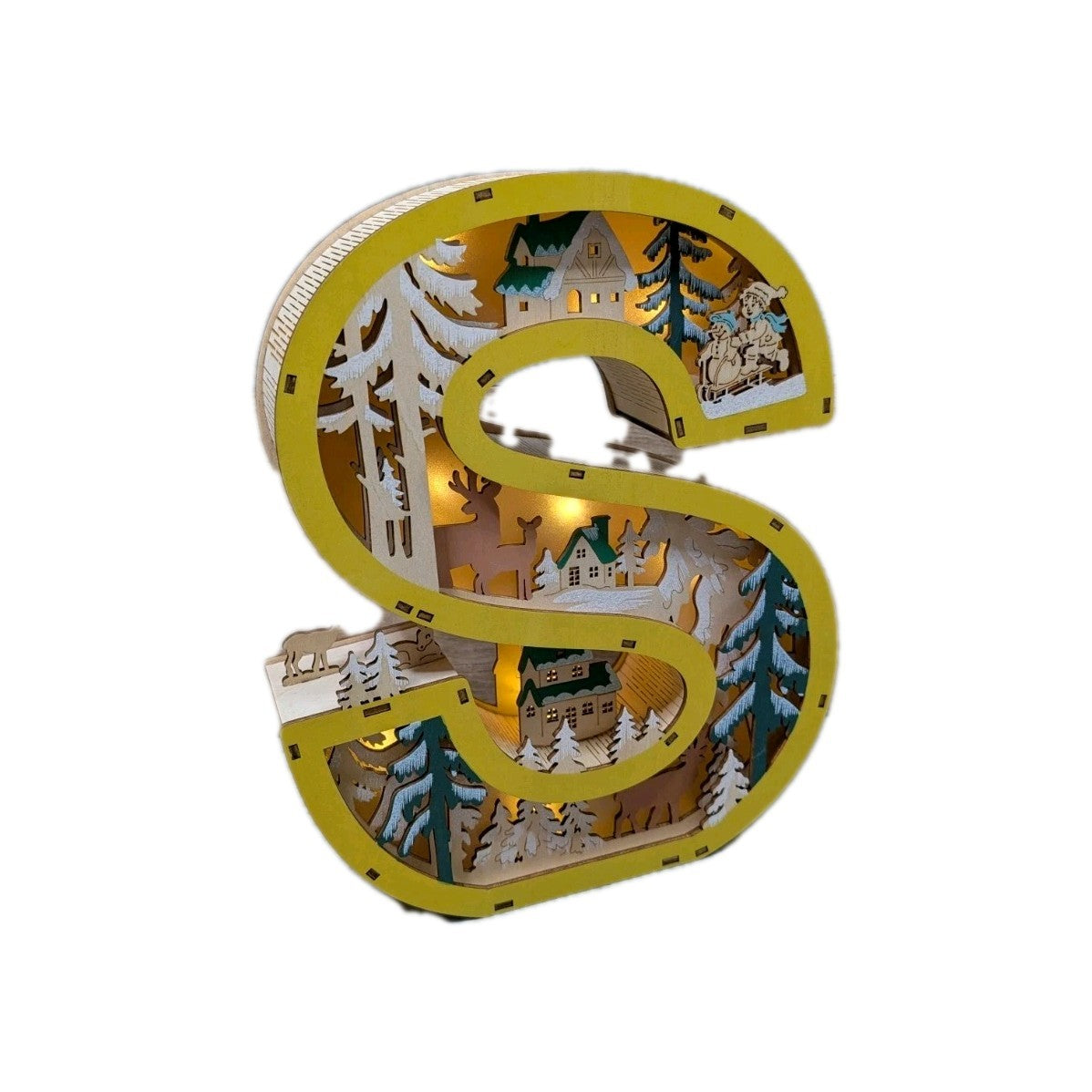 Anthropologie Wonder Scene Xmas Monogram S Christmas Light Up Battery Powered ANTHROPOLOGIE - KOEEK