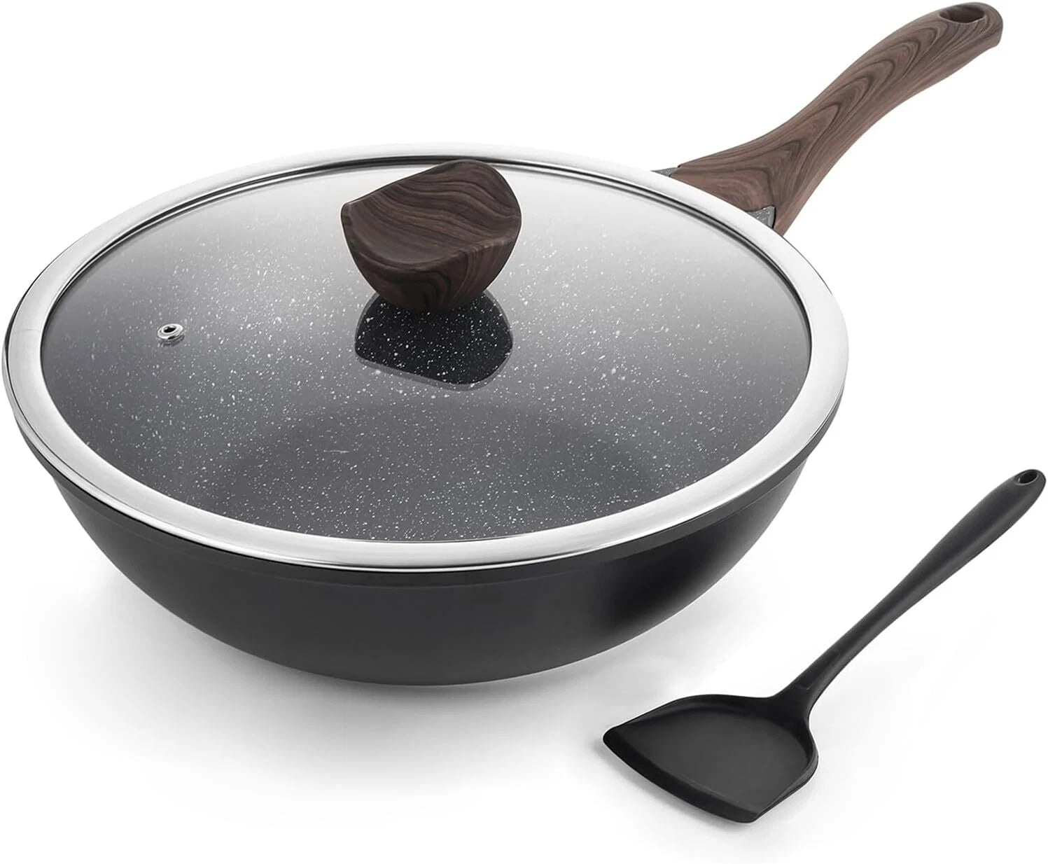 Non-Stick, Lidded, 12-Inch Sauté Pan and Frying Pan, For All Stoves, PFOA-Free 07FC0E-D4 - KOEEK