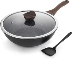 Non-Stick, Lidded, 12-Inch Sauté Pan and Frying Pan, For All Stoves, PFOA-Free 07FC0E-D4 - KOEEK