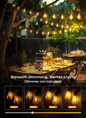 Brightown Outdoor String Lights, 100FT ST38 LED Patio Lights Shatterproof, Dimma BRIGHTOWN - KOEEK
