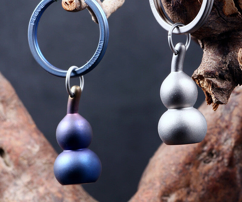 EDC Titanium Gourd Keychain Pendant DIY Necklace Zipper Head Car Decoration Tool 07FC0E-D4 - KOEEK