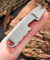 EDC Mini Titanium Alloy Keychain Multi Tool Pocket Pry Bar Crowbar Opener Cutter 07FC0E-D4 - KOEEK