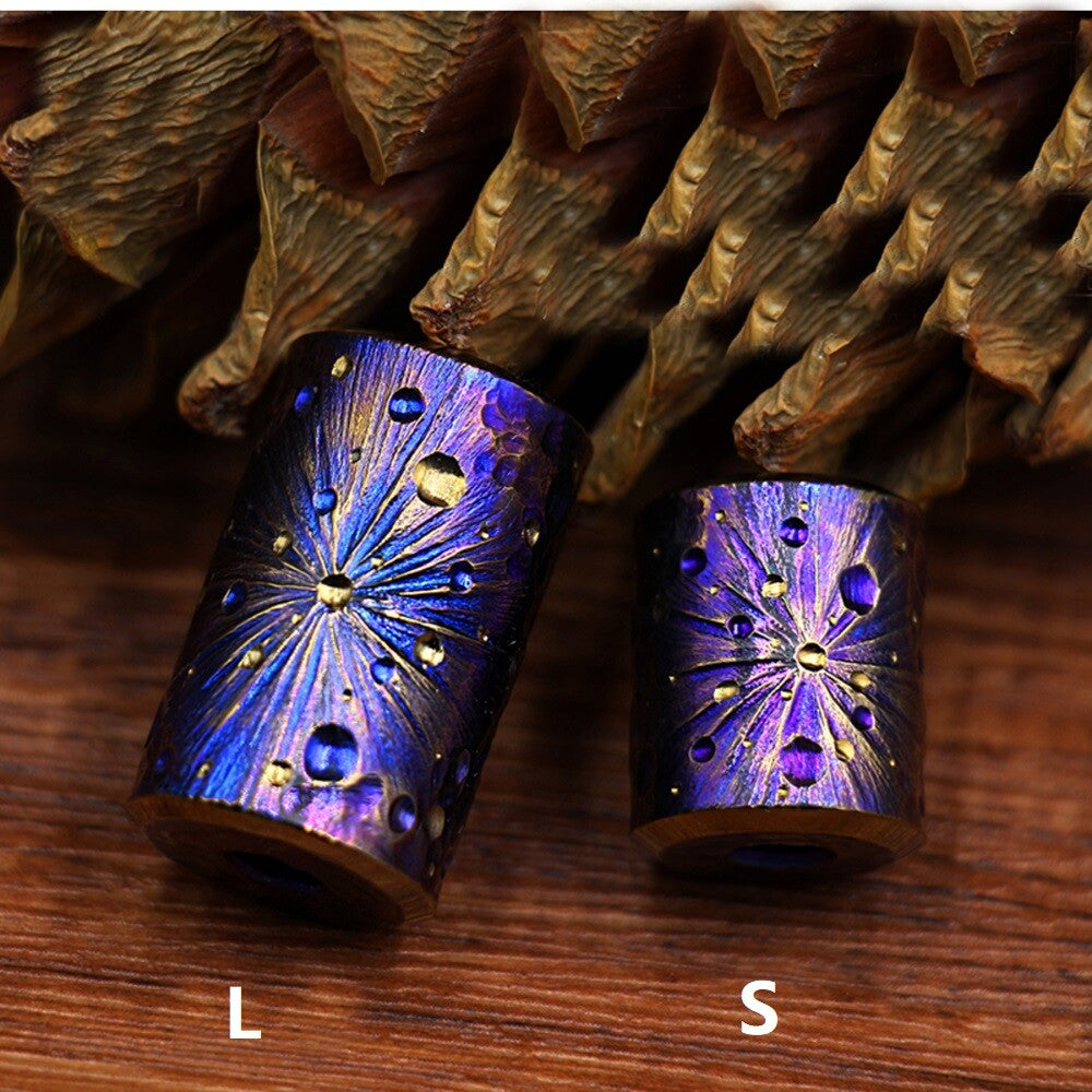 Titanium Knife Lanyard Bead Paracord Necklace Pendant Bracelet Bead EDC Handmade 07FC0E-D4 - KOEEK