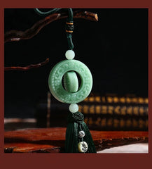 Safe Travel Coin Car Pendant Rearview Mirror Decoration Rotating Amulet 07FC0E-D4 - KOEEK
