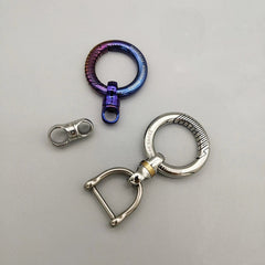 Titanium alloy capsule key ring 360 ° rotary Car Keychain Waist Hanging EDC Tool 07FC0E-D4 - KOEEK