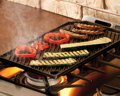 Cast Iron Rectangular Reversible Grill/Griddle, 9.5-Inch x 16.75-Inch, Black 07FC0E-D4 - KOEEK