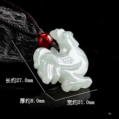 Natural Jade Pendant Zodiac Chicken Pendant Stone Necklace Jade Pendant Necklace 07FC0E-D4 - KOEEK