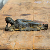 17.5cm Resin Reclining Buddha Sakyamuni Buddhism Natural Rust Desktop Ornament 07FC0E-D4 - KOEEK