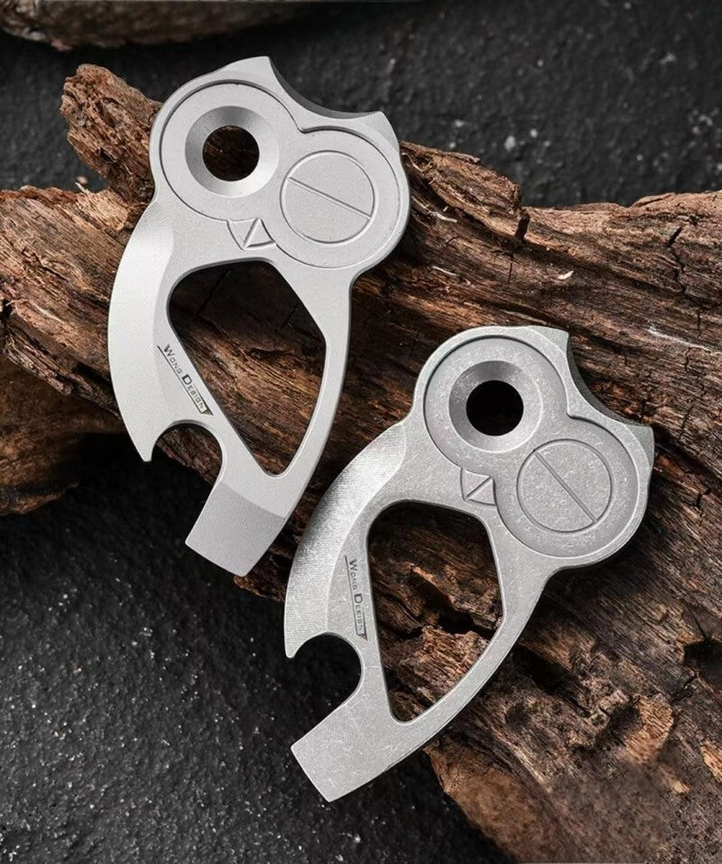 Titanium Alloy Bottle Opener Pry Bar Crowbar Portable Keychain EDC Multi Tools 07FC0E-D4 - KOEEK