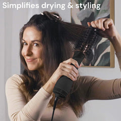2 in 1 Titanium Hair Dryer Brush | 2 in 1 Hot Air Brush, (Black - 75mm) 07FC0E-D4 - KOEEK