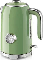 Electric Kettle - 57 oz Hot Tea Boiler with Thermometer, Vintage Green 07FC0E-D4 - KOEEK