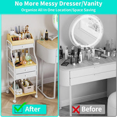 Floor Standing Makeup Organizer - Skin Care Organizer and Storage with Drawers 07FC0E-D4 - KOEEK