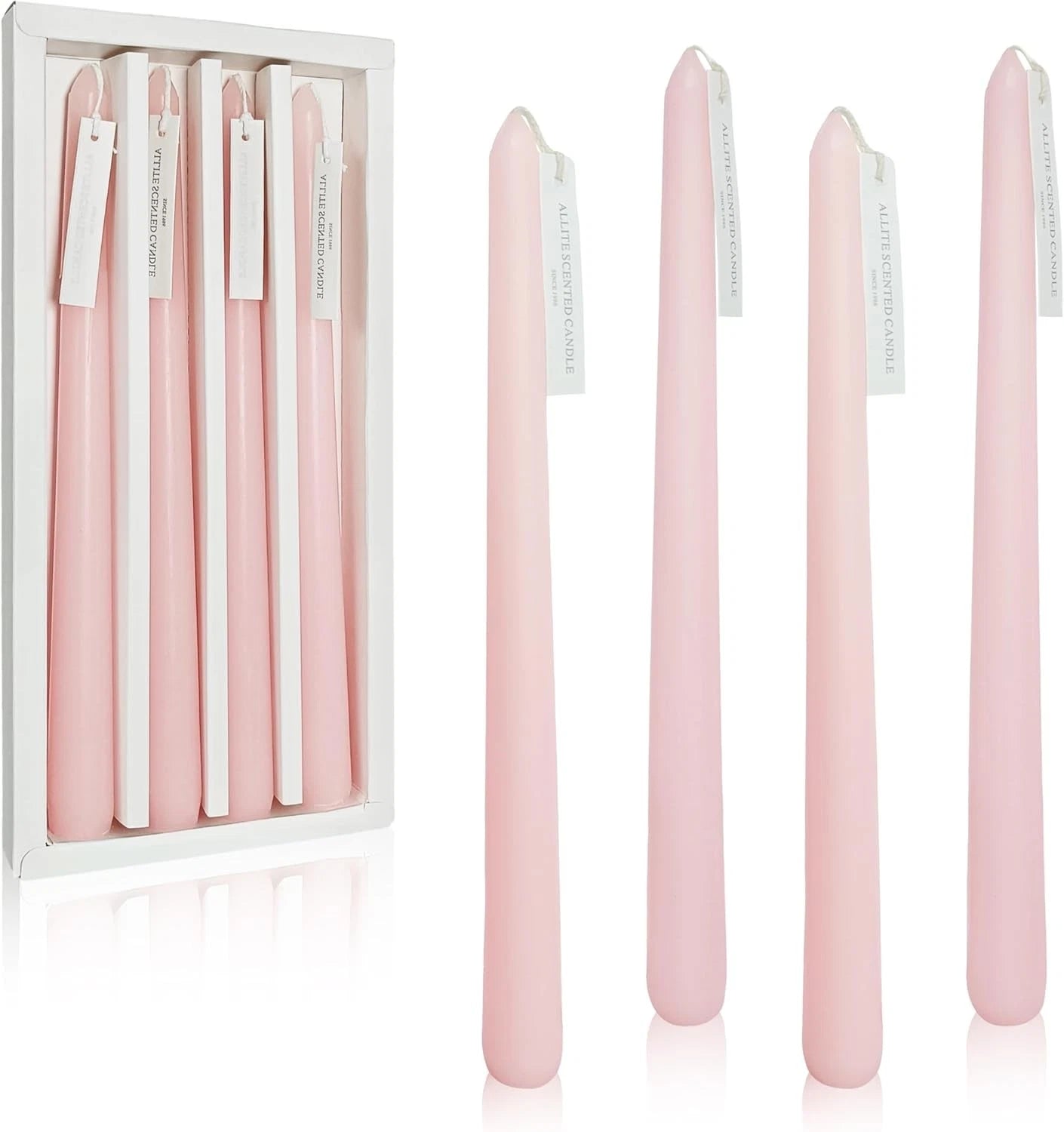 Handmade Light Pink Colored Taper Candlesticks Rose Scented Taper Candles Long 07FC0E-D4 - KOEEK