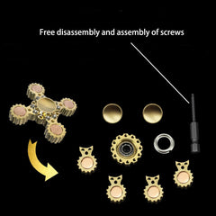 EDC Gear Brass Gyroscope Toy Fingertips Spinning Top Gearwheel DIY Gyro Toy Tool EDC_GEAR - KOEEK