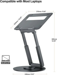 Telescopic Laptop Stand for Desk with 360° Swivel Base, Height Adjustable 07FC0E-D4 - KOEEK