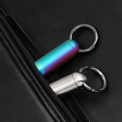 Titanium Pill Holder Container Organizer Case Box Waterproof Portable Keychain 07FC0E-D4 - KOEEK