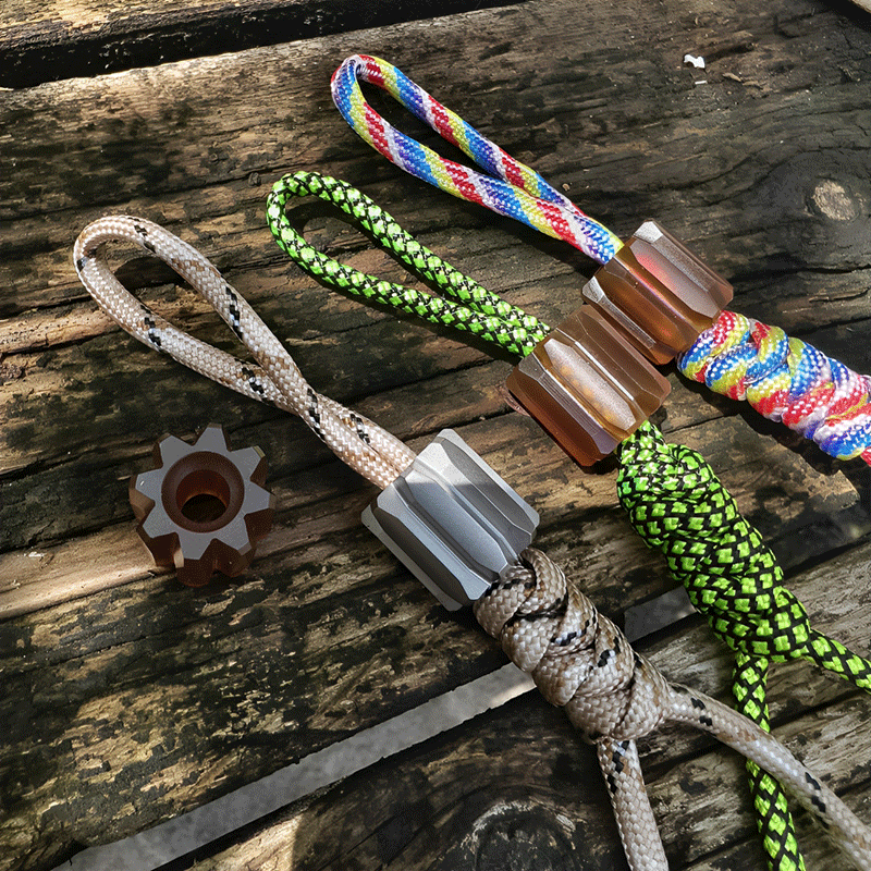 EDC Titanium PEI Knife Lanyard Pendant DIY Bead Paracord Necklace Bracelet Charm 07FC0E-D4 - KOEEK