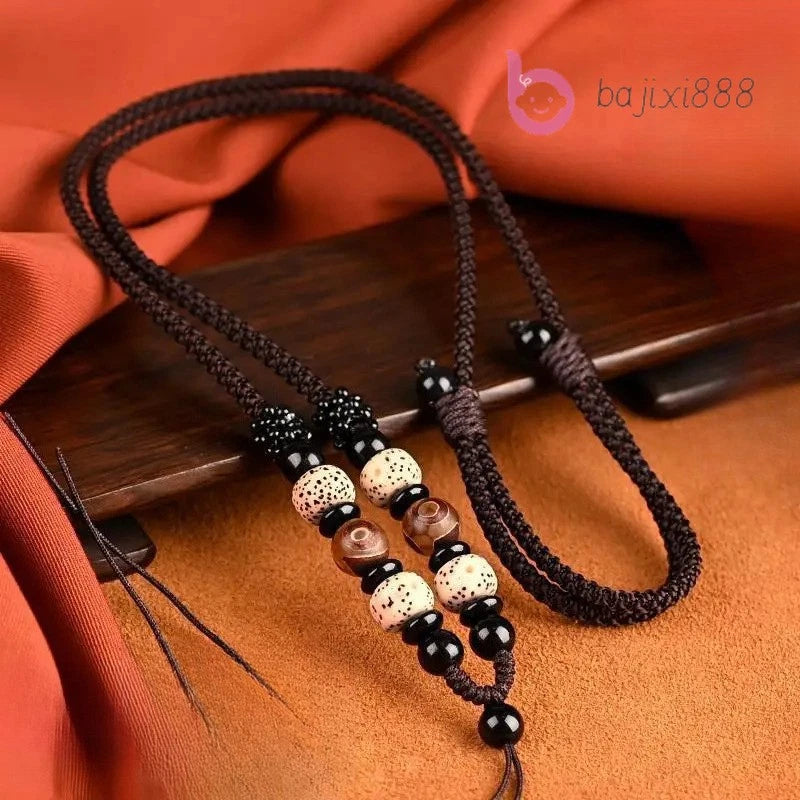 Tibetan Hand-woven Necklace Rope Xingyue Bodhi Amulet Pendant Accessories 07FC0E-D4 - KOEEK