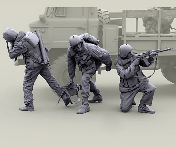 1/35 Resin Modern 3 Soldiers Unpainted Unassembled 07FC0E-D4 - KOEEK