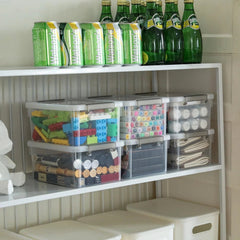 4-piece set of small storage boxes with lids 3.2liter plastic storage containers 07FC0E-D4 - KOEEK
