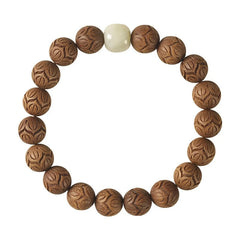 10mm Lotus Wooden Bracelet Single Strand Artistic Men Women Accessory 07FC0E-D4 - KOEEK