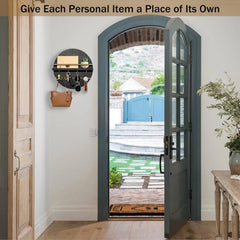 Wall-mounted key rack with shelves and hooks, mail organizer wall rack 07FC0E-D4 - KOEEK