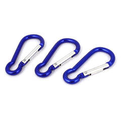 Traveling Hiking Aluminum Spring Loaded Gate Carabiner Hook Keychain Blue 3PCS 07FC0E-D4 - KOEEK