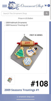 2009 Season's Treatings 1st in Series Hallmark Ornament QX8242 HALLMARK - KOEEK