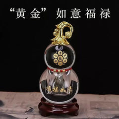 Crystal Gourd Figurine With Base 9x20cm Feng Shui Home Decor Ornament 07FC0E-D4 - KOEEK