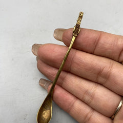 Brass Spoon Tea Spoon Dragon Head Handle Copper Craft Utensil 4pc 07FC0E-D4 - KOEEK