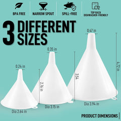 new Zulay 3-Pieces Plastic Funnel Set - Large, Medium, and Small Kitchen White 07FC0E-D4 - KOEEK