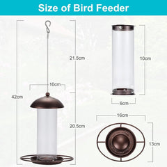 2 Pack Metal Wide Bird Feeders -Hanging Outdoor Bird Feeder with 1.6lbs Capacity 07FC0E-D4 - KOEEK