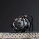 Agarwood Longevity Lock Ruyi Pendant Hand Carved Amulet Women Buddhist Jewelry 07FC0E-D4 - KOEEK