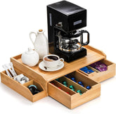 Bamboo Coffee Bean Drawer Organizer, Counter K-Cup Organizer 07FC0E-D4 - KOEEK