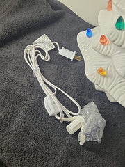 WHITE CERAMIC CHRISTMAS TREE WITH MULTI COLOR LIGHTS UP 15" Tall WHITE - KOEEK