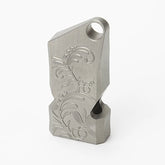 EDC Titanium TC4 Portable Carving Flower Metal Treble Whistle Outdoor Survival 07FC0E-D4 - KOEEK