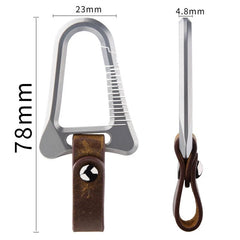TC4 EDC Titanium Alloy + Leather Keychain Carabiner Portable Car Key Bag Pendant EDC - KOEEK